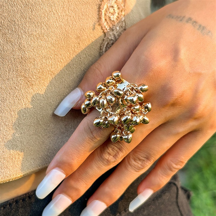4 Gold 797 occidental style exaggerating retro color gem Pearl tassel ring woman personality turquoise loveRing Rings set Rings Fashion Jewelry Jewelry Wholesale wholesale jewellery Cheap Wholesale Je...