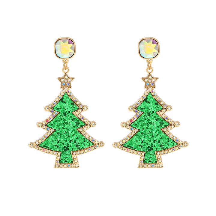 green fashion tassel high Autumn and Winter christmas tree earrings silver stud Earrings Fashion Jewelry Jewelry Wholesale wholesale jewellery Cheap Wholesale Jewelry Korean Jewelry jewelry wholesale ...