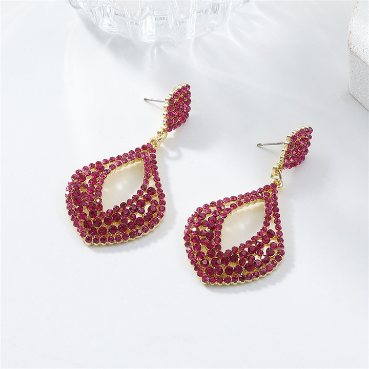 Color multicolor drop fully jewelled temperament lady banquet earrings occidental style stud Earrings Fashion Jewelry Jewelry Wholesale wholesale jewellery Cheap Wholesale Jewelry Korean Jewelry jewel...
